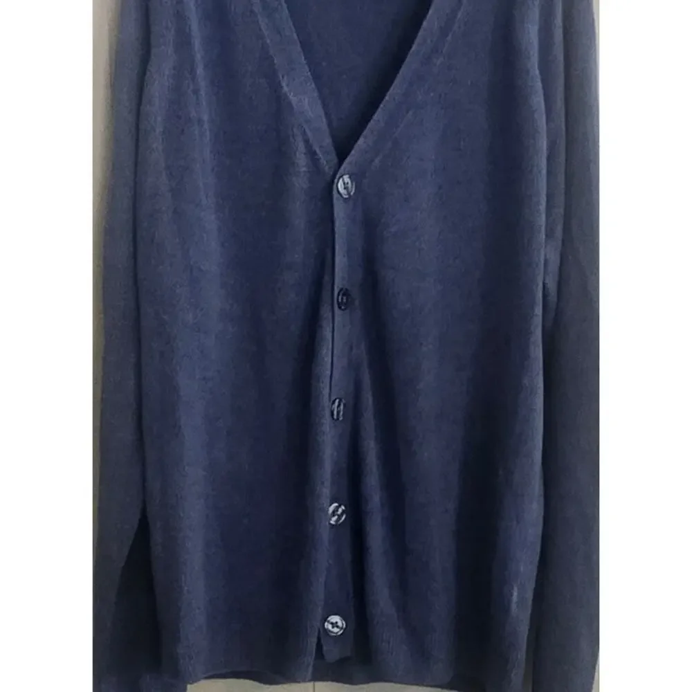 Vintage Navy Weatherproof Men's Button-Down Cardigan Size Large